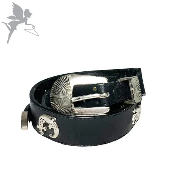 VINTAGE 1990 Native American Leather Animal Spirit Totem Belt - Picture 1 of 10